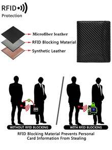 FOREVER MIYIN محفظة ثلاثية الطي من ألياف الكربون مع حماية RFID للرجال، حقيبة صغيرة مزودة بمشبك، فتحات متعددة للبطاقات، نافذة للهوية، محمولة للاستخدام اليومي - متعدد الألوان - مشاهدة 6