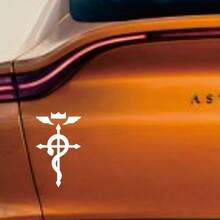 1pc "Fullmetal Alchemist: Flamel" Logo Fun Car Sticker, Vinyl Waterproof & Sun-Resistant, Suitable For Car Body, Rear Window, Trunk, Motorcycle, Electric Scooter, Truck, Scratch Cover Decorative Sticker - Flamel - View 3