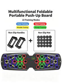 Set Papan Push-Up Lipat Multifungsi, Sistem Latihan 30-in-1 dengan Kode Warna, Pegangan Anti-Selip, Pita Resistensi, dan Matras Anti-Selip, Peralatan Kebugaran Rumah Portabel untuk Latihan Dada, Bahu, Punggung, dan Trisep, Cocok untuk Pemula Pria dan Wanita - MultiWarna - View 4