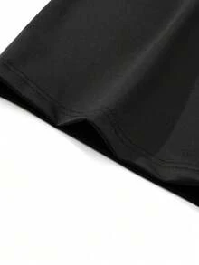 MAISONFOX Men's Plus Size Letter Print Drawstring Waist Straight Leg Long Casual Pants, Suitable For Outings,Rave Parties, Back To School, Sports, Fitness - Black - View 2