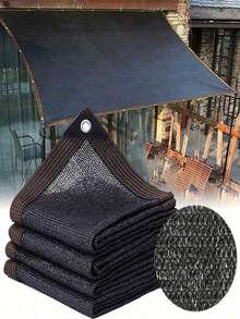 95% Shade Rate Sunshade Net With Grommets, UV Protection Shade Cloth For Greenhouse, Balcony, Garden Plants, Outdoor Awning, Outdoor Shade Curtain, Privacy Screen, Suitable For Patio, Gazebo, Flower Rack, Porch, Backyard, Lawn, Garden And Outdoor Activities - Black - View 3