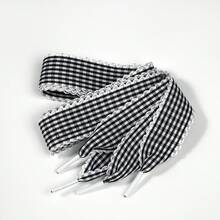 1 Pair 100cm Wavy Edge Plaid Shoelaces, Fashion Classic Plaid Design Shoelaces, Suitable For Sneakers, Sports Shoes, Racing Shoes And Casual Shoes, Multi-Functional Bag Decoration, DIY Hair Accessories And Craft Projects - Multicolor - View 8