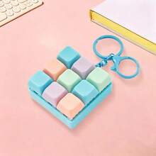 9-Key Square Pendant Keychain Macaron Color Stress Relief Button Toy Hanging Decoration, A Toy Suitable For Girls To Play, A Gift For Friends - Multicolor - View 12
