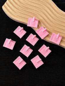 10pcs Japanese Minimalist Style Nail Art Display Stand, Detachable Fake Nail Practice Holder, Non-Magnetic, Connectable Or Single Use Nail Holder - Multicolor - View 8