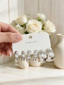 6/18 piezas Juego de 9 anillos de plata para mujer con diseños florales, espirales, geométricos y gruesos, combinación de joyería vintage de moda para fiestas y uso diario, mix & match - Plateado - Ver 10