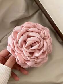 1pc Women's Solid Color Fabric Large Multi-Layer Rose Hair Clip, Elegant Oversized Hair Clip, Fashionable Sweet Style, Suitable For Campus, Party, Dance, Daily Wear - Black - View 9