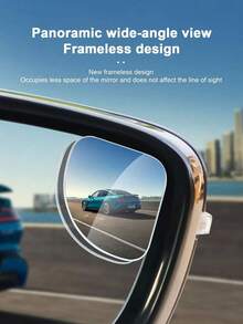 2pcs Rearview Mirror Blind Spot Mirror, Adjustable Vision, Heart, Fan, Round Shapes, Car Decorative Mirror - Multicolor - View 3