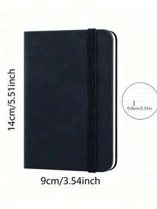 A6 Pocket Hardcover Notebook, 84 Sheets Thick Beige Paper, Premium PU Cover, Strap Design, Lined Pages, 7 Colors, Office Study Portable Notebook - Multicolor - View 13