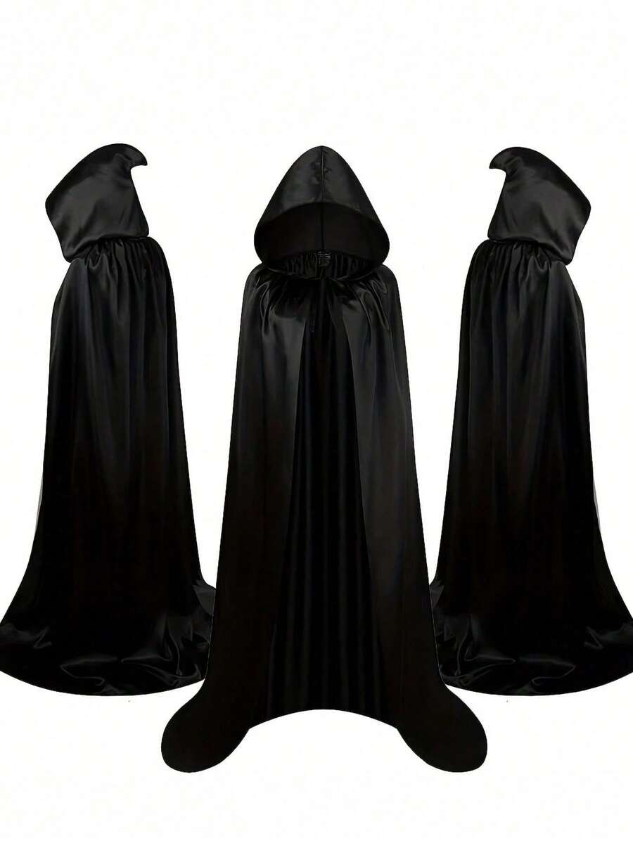 Halloween Hooded Black Death Cloak, Halloween Children's Party Cloak, Halloween Party Decoration Wear - Multicolor - View 1