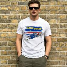 Cabo Verde Vozinha Vintage-T-Shirt für Herren, Kurzarm-T-Shirt, Rundhalsausschnitt, 100 % Baumwolle, bedruckte Kleidung - Farbe 14 - Übersicht 10