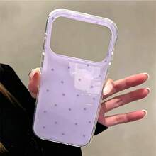 時尚手機殼，極簡可愛設計，黑白波點圖案，適用於 iPhone 11 至 17 系列，包含 Pro Max 版本 - 淺灰紫 - 查看 4