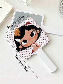 1pc Cute Yuy Korean Style Cartoon Handheld Makeup Mirror, Travel Portable Handheld Mirror Makeup Mirror, Birthday Gift For Family And Female Friends - Multicolor - View 14