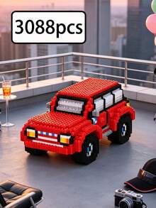3880pcs Micro Particle Building Blocks Racing Car DIY Assembly Toy, Cool Racing Car Model Decor, Stress Relief Desktop Ornament, Suitable For Teenage Boys Birthday Holiday Gift, Collectible Toy - Multicolor - View 12