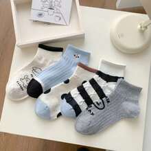 5 Pairs Summer Women's Mid-Calf Socks, Breathable Comfortable Korean Style Casual Daily Versatile Mid-Calf Socks - Multicolor - View 5