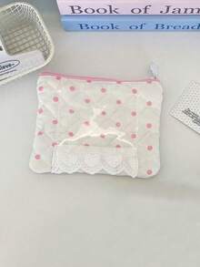 Tas Penyimpanan Modis dan Personalisasi Bergaya Jepang & Korea dengan Desain Niche Motif Polkadot Merah Muda yang Lucu dan Menawan - MultiWarna - View 3