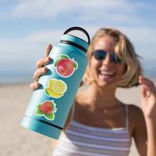 50 piezas de pegatinas de frutas, un conjunto de pegatinas vibrantes y coloridas hermosas, adecuadas para todo tipo de festividades, fiestas, portátiles, tabletas, patinetas, diarios, álbumes de recortes, botellas de agua - Fruta - Ver 5