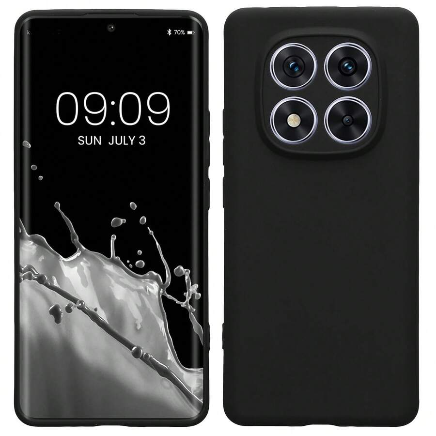 適用於 Redmi Note 14 5G / Note 14 Pro 5G / Poco X7 / Note 14 Pro+ Plus 手機殼,附相機保護,超薄防震彈性黑色霧面軟矽膠保護套 - 黑色 - 查看 1