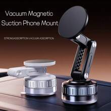 BISI MagSafe Compatible Car Phone Mount, Vacuum Lock Magnetic Phone Holder, Strong Suction Cup, Adjustable & Extendable, 360° Rotating Dashboard & Windshield Installation, Suitable For Phone 16 15 14 13 12 Pro Max - A - View 4