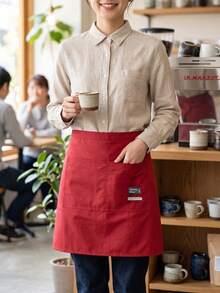 1pc Summer Half-Body Protective Apron, Unisex, Tie-Up Design With Dual Pockets, Suitable For Kitchen, Cafe, Restaurant And Other Scenarios, Preferred Protective Clothing For Waiters, Baristas, Florists And Other Workers - Multicolor - View 5