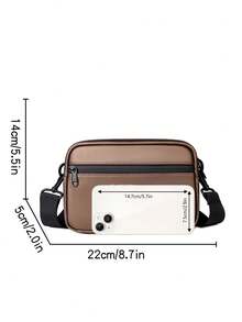 Men's Fashion Casual Crossbody Bag, Large Capacity, Youth Gift, Street Style, Horizontal Design, New Arrival - Bronze - View 12