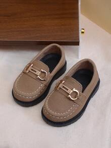 Slip-On Solid Color Baby Flat Shoes, Fashionable, Comfortable, Non-Slip, Durable, Easy To Match - Khaki - View 5