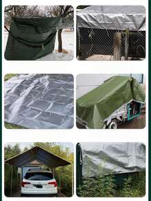 Multi-Size Heavy Duty Waterproof Tarpaulin, Polyethylene Multi-Purpose Waterproof Cover, Suitable For Outdoor Emergency Rain Protection, Patio Furniture, Roof, Camping, Car, Pool - A - View 4
