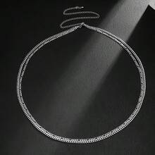 Men's Double Layer Waist Chain, 1S Minimalist Versatile Body Chain, Sexy Adjustable Abdominal Muscle Chain For Athletic Men, 0M - Silver - View 12