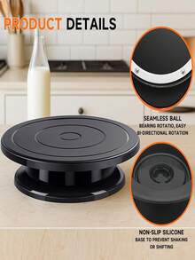 Plato giratorio para tartas de 360°, soporte para decorar tartas, bandeja de horneado de giro fácil, plato de exhibición para decorar cupcakes, herramienta de horneado DIY multifuncional - Multicolor - Ver 6
