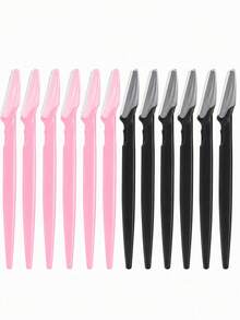 60/30/24/12/6pcs Eyebrow Trimmer And Razor, Exfoliating Beauty Tool, Body Hair Removal Trimmer And Facial Set, With Long Handle Blade And Precision Protective Cover, Women's Eyebrow Trimming Tool, Suitable For Daily Or Travel Use, Affordable - Pink - View 18