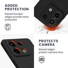 Kompatibel dengan Redmi Note 13 5G / Note 13 Pro 5G / Poco X6 / Note 13 Pro+ Plus, Casing Ponsel dengan Perlindungan Kamera, Tipis, Tahan Guncangan, Fleksibel, Warna Hitam Matte, Lembut, Pelindung Silikon. - Hitam - View 3