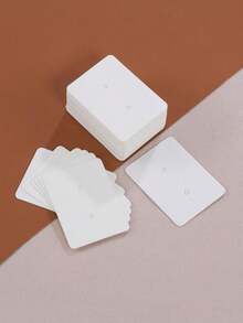 100pcs Earring Display Card With Storage Bag For Packaging - White - View 4