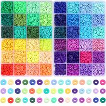 2 Styles 24 Grid Multicolor Heishi Clay Beads Jewelry Making Kit Flat Polymer Clay Disc Beads DIY Bracelet Craft Gift - Multicolor - View 2