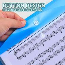 8pcs Horizontal/Vertical Snap Button A4 Large Capacity 11-Hole Loose-Leaf File Bag, Thickened Material, Expandable With Snap + Label Slot, Office Attendance Travel Universal Portable Storage Bag, School Opening Graduation Stationery, Random Color - 8pc - View 6