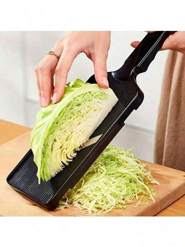 1pc Manual Cabbage Slicer - Includes Cleaning Brush, Vegetable Slicer And Grater, Made Of Stainless Steel Blades, Suitable For Slicing Cabbage, Leafy Vegetables, Cucumber, Onion, Carrot, Potato And Other Fruits And Vegetables, Making Salads. Portable, Easy To Clean, Durable, Ideal For Home Cooking, Outdoor BBQ And Restaurant, Perfect Gift For Housewives And Chefs