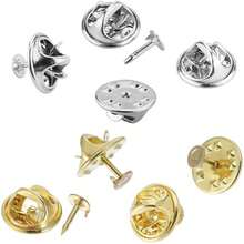 5/10/20pcs Gold Butterfly Pin Backs Clutch Locking Safety Pin Backs, Metal Clutch Pin Backs Replacement For DIY Brooch Badge Jewelry Making Accessories - Multicolor - View 2