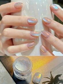 1pc Sunset Glow Nail Powder, High-Quality Fine And Particle-Free, Iridescent Aurora Powder, Magic Mirror Powder, Moonlight Powder Nail Decorations - Multicolor - View 1