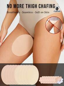 10pcs Invisible Anti-Chafing Underwear Patches - Breathable Non-Woven Fabric Anti-Chafing Patches Suitable For Inner Thighs And Calves, Seamless Sweat-Proof, Suitable For Summer, Running, Wearing Skirts - Multicolor - View 2