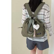Mochila impermeable plegable con cordón, compartimento principal con cierre de cordón, puede almacenar ropa deportiva, botella de agua y artículos de uso diario - Multicolor - Ver 3