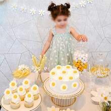 60 Pack Edible Flowers Cupcake Toppers Sunflower Cupcake Toppers Flower Cake Decoration Summer Cake Decoration For Summer Theme Baby Shower Birthday Party Cake Decorations Favors - Design 3 - View 7