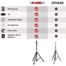5 Core Speaker Stand Tripod Heavy Duty Adjustable 72" Universal Mount For PA DJ Studio - Black - View 6