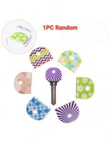 5pcs Floral Pattern Non-Slip Silicone Key Caps - Durable Non-Slip Key Identifiers, Suitable For Home, Office And Door Keys - Daily Essentials, Perfect For Families And Roommates, Keeps Things Organized, Great Gift Choice - Multicolor - View 8
