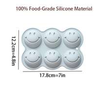 6-Cavity Smiling Face Shaped Silicone Mold, Baking Mold For Cakes, Chocolate, Resin, Candy & Ice Cubes - Multiple Styles - View 8