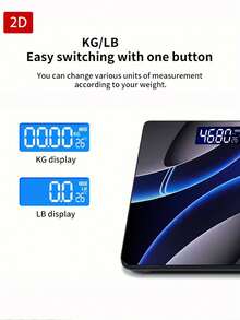2D Bathroom Scale With Cyber Style Blue Light Pattern, Perfect As A Holiday Gift - Multicolor - View 8