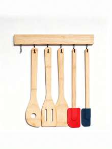 Wall-Mounted Kitchen Utensil Rack/Wooden Wall-Mounted Spoon Holder, Rustic Kitchen Decor, Wall-Mounted Kitchen Storage - View 14