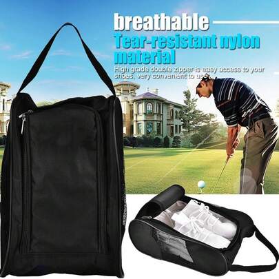 1pc New Style Sneaker Bag, Waterproof Sports Shoe Bag With Mesh Breathable Design, Unisex Football Shoe Storage Bag For Outdoor And Travel