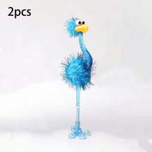 5支可愛毛絨鴕鳥圓珠筆，趣味紓壓卡通鳥筆，學生文具禮品，桌面裝飾，開學文具 - 鴕鳥原子筆 - 查看 16