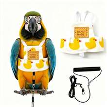 1 Set Pakaian Burung Beo, Tali Pengikat, Perlengkapan Burung Parkit, Tali untuk Berjalan dan Terbang, Harness untuk Cockatiel, Motif Peony Macan, Tali Terbang, Pakaian Terbang, Kain Burung Motif Bebek Denim, Perlengkapan Burung/Burung/Aksesoris Burung/Bebek - 2pcs - View 7