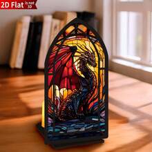 2D Flat - 1pc [Collector's Edition] 2D Flat Fantasy Dragon, Gothic Style Dragon Library Logo, Cozy Shiny Bookshelf Gift, Perfect Gift For Bookworms, Reader Gift, Bookshelf Decor - A - View 4