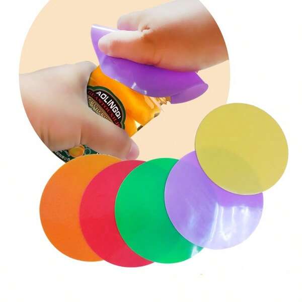 5 piezas de almohadillas antideslizantes de silicona para abrir botellas, de unicolor, gadget de cocina de fácil agarre, almohadillas de silicona para botellas para mujeres