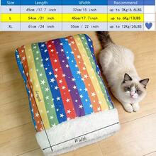 Comfortable & Warm Winter Cat Bed, Soft Plush Cat Sleeping Bag, Portable Cat Bed For Indoor Cats, 360° Enclosed Cat Hideout Bag Suitable For Cats And Small Dogs, Fits 8.82-17.64 Lbs Cats (Cute Pattern) - Multicolor - View 22
